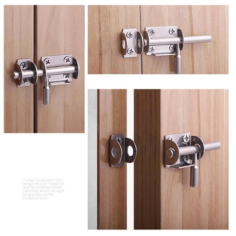 1Pc Entry Slide Door Lock Steel Sliding Door Lock Slide Surface Door Bolt Child Proof Sliding Door Lock