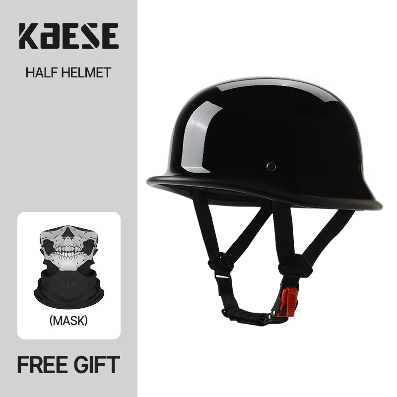 

Bright German Style Motorcycle Half Vintage Helmet Casco Moto Motorcycle Open Face Helmet Biker Pilot DOT Certification S-XXXXL