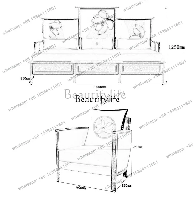 Factory Direct Chinese Solid Wood Sofa Modern Hotel Club Lobby Sofa Combination Reception  Furniture sofa set living room furnit