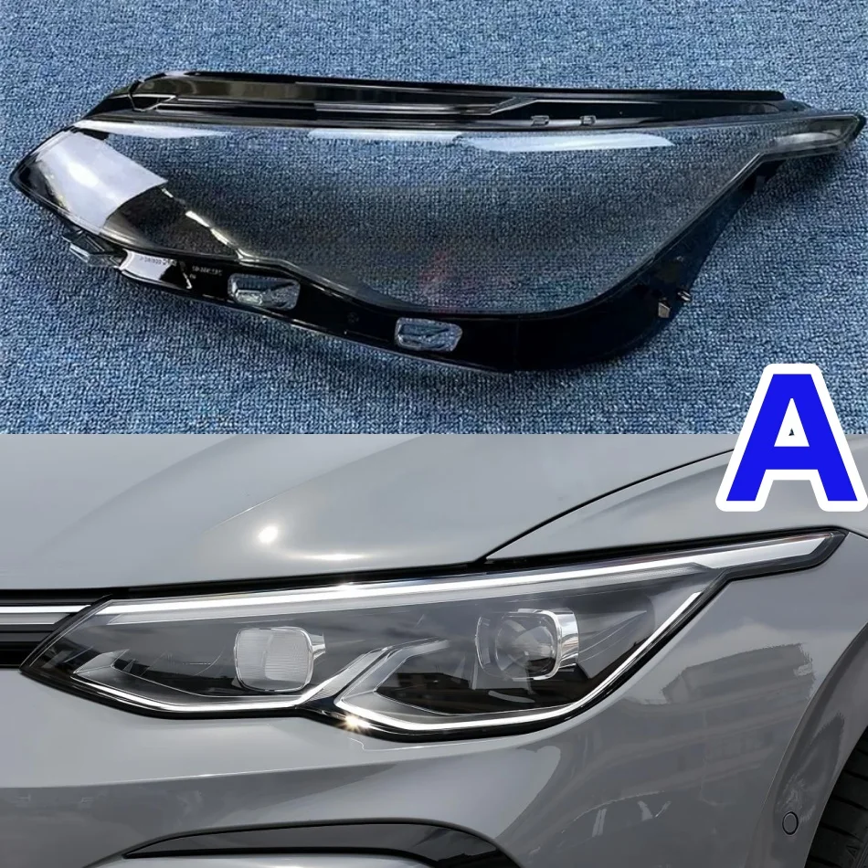For Volkswagen VW Golf 8 R-Line GTI 2021 2022 2023 Headlamps Cover Transparent Lampshade Case Headlights Shell Lens Plexiglass