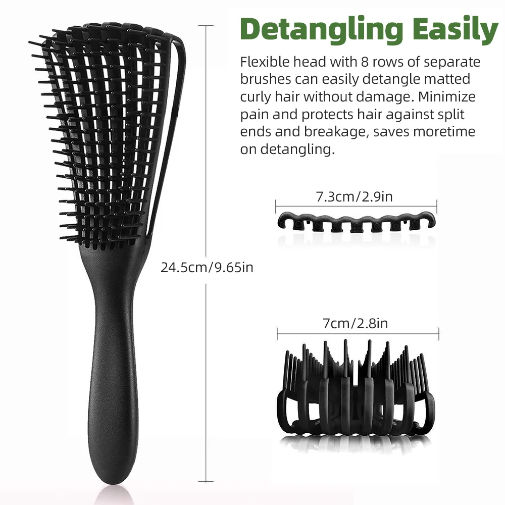 Hair Brush Women Hair Care Detangling Brush Scalp Massage Hair Curling Brush Wet and Dry Use Hairdressing Salon Styling Tools