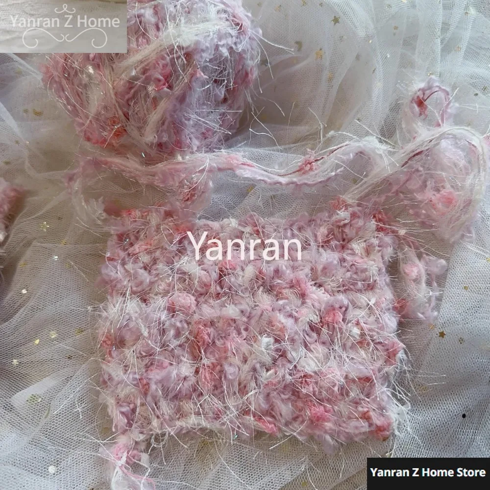 50g/ball Knitting Yarn Tao Zhi Yao Yao Series Hand Mixed Thread Pink Purple Circle Flower Handmade Crochet DIY Woven Bag Yarn