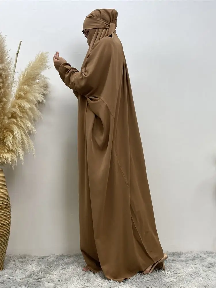 

Jilbab Islam Prayer Clothes Women Solid Color Muslim Overhead Abaya Dubai Saudi Ramadan Eid Outwear Turkish Modesty