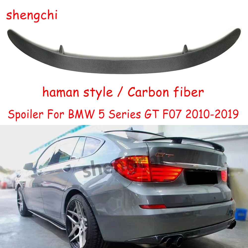 F07 Haman Style Carbon Fiber Rear Trunk Spoiler Wing Lip For BMW 5 Series GT F07 2010-2019 Rear Trunk Spoiler 535i