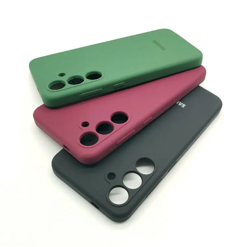 Coque de téléphone en silicone liquide pour Samsung Galaxy S24 Plus, étui de protection arrière complète, Ultra 5G, S24Ultra, S24Plus