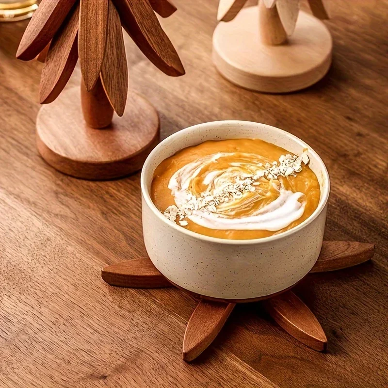 

Tree Design Stand Wooden Trivets Decorative Anti Scald Heat Resistant Protective Pads Household Kitchen Tools