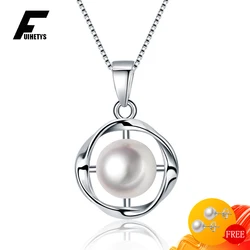Trendy Necklace Pendant 925 Silver Jewelry with Pearl Fashion Accessories for Women Wedding Engagement Promise Party Wholesale