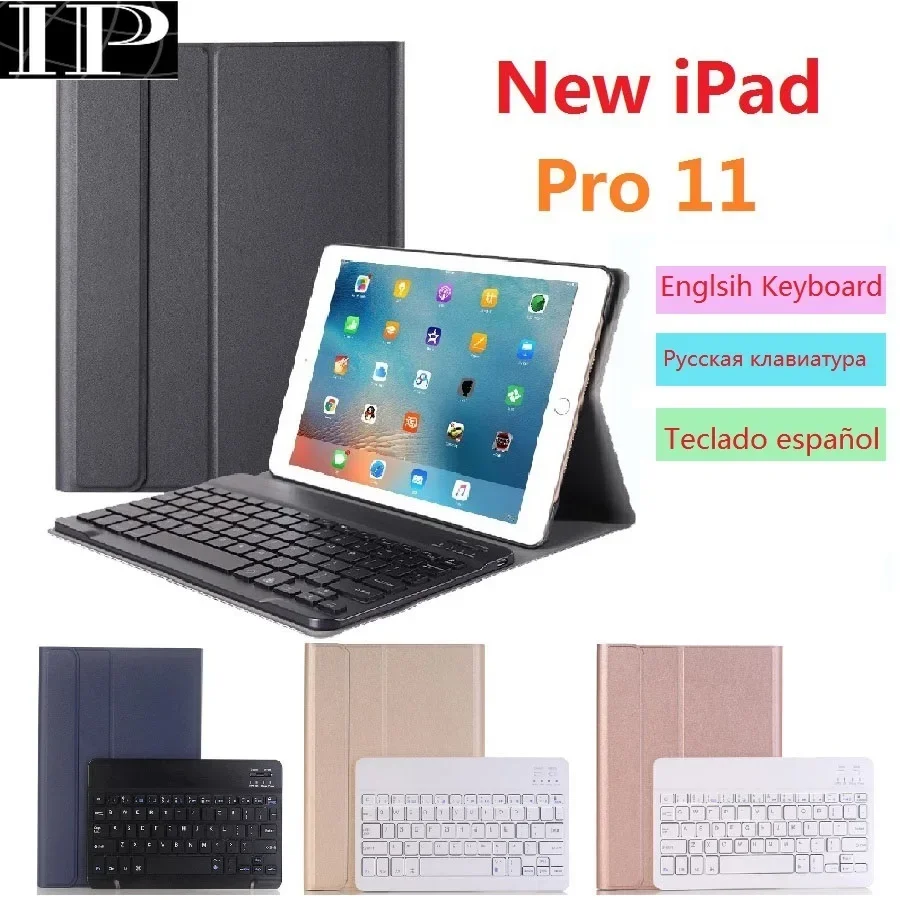 Slim Keyboard Coque for iPad Pro 11 2018 Case with Keyboard Russian Spanish Magnetic A1980 A2013Stand for iPad Pro 11 2018 Cover