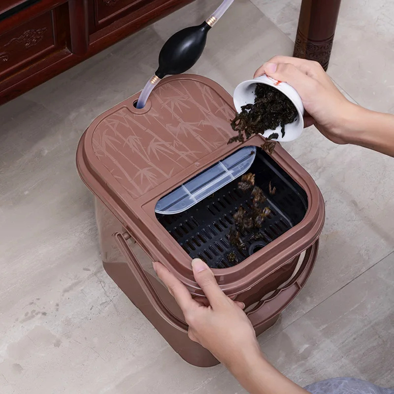 Tea Waste Bucket Drain Barrel Kung Fu Tea Tool Household Small Bin for Tea Tray Indoor  Ceremony Daily Storage Use