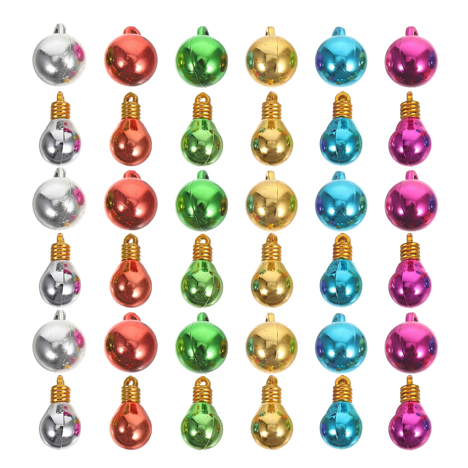 

100Pcs Christmas Light Bulb Ornaments Shatterproof Plastic Colorful Mini Bulbs with Hanging Strings for Xmas Tree Decor