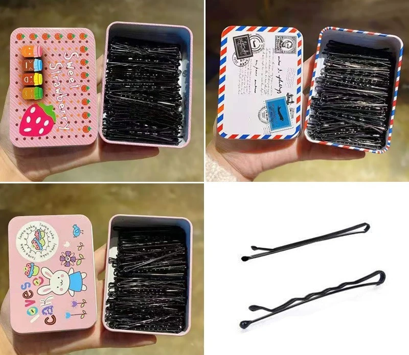 Flache Haarnadeln für Frauen: Kleine schwarze Haarspangen, Haarschmuck zum sicheren Pony, seitliche Flyaways und Haare (stilvolles Design)