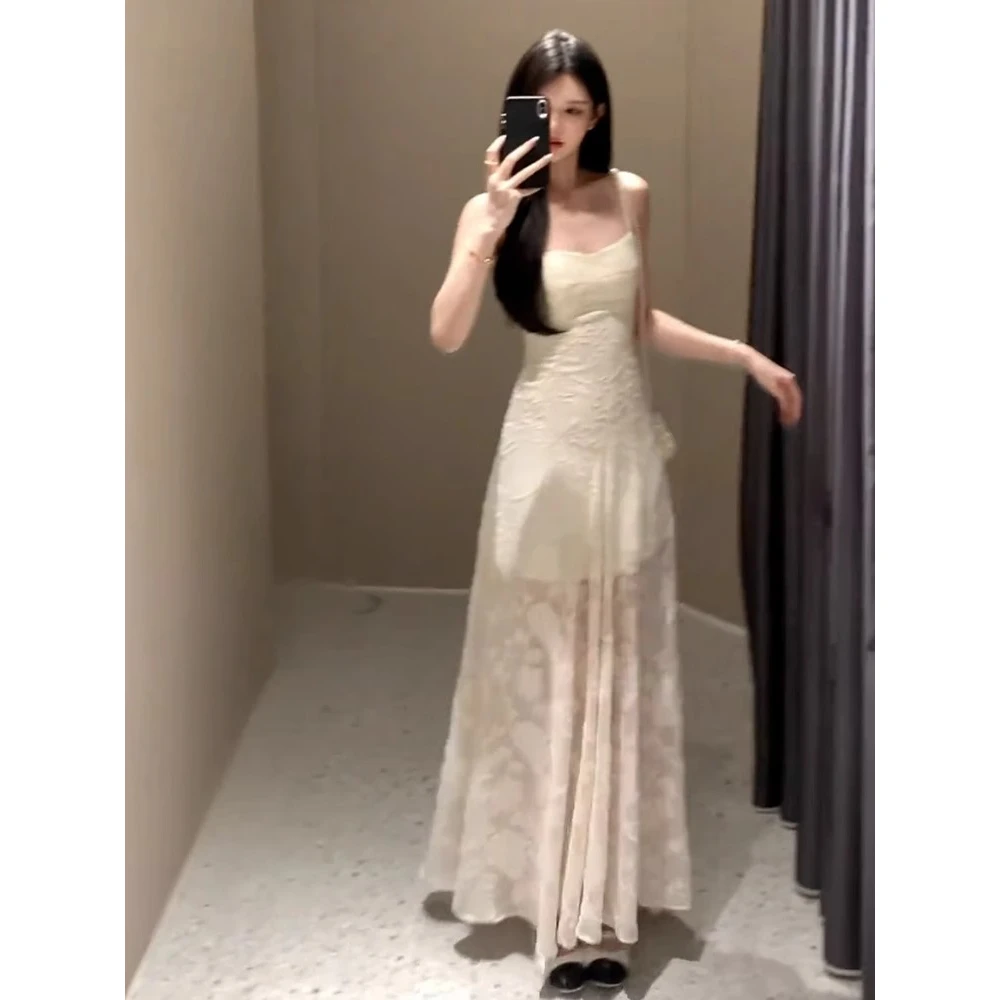 

Пляжное платье в стиле отдыха, зеленое, без бретелек, женское, летнее, элегантное, с сетчатыми вставками, приталенное, А-силуэт, длинное