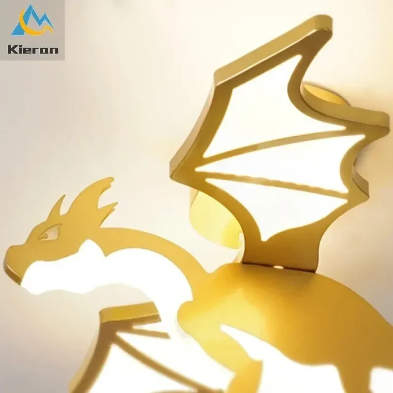 Modern Golden Dragon LED Ceiling Lamp Bedroom Study Restaurant Bedside Ceiling Light Living Room Decoration Dragon Ceiling Lamps