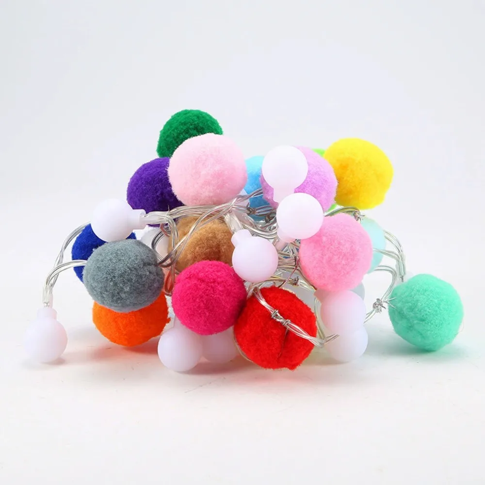 Round Pompom LED Pompom Light String New LED Colored Lights Colored Light String Colorful Lights Ball String Light