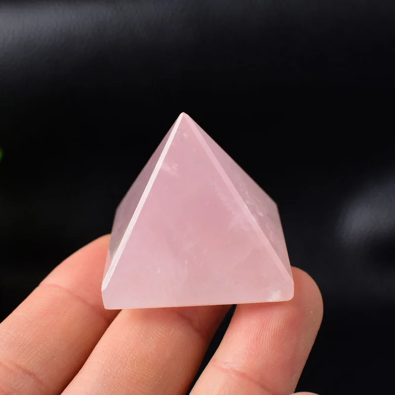 1PC Natural Rose Quartz Polished Pyramid Crystal Quartz Energy TowerHealing Stone Meditation Home Decor Crafts Of Gem Stone