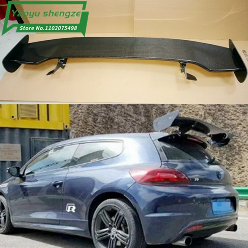 For Volkswagen VW Scirocco GT style Scirocco Carbon Fiber Rear roof Lip Wing spoiler For Volkswagen VW Scirocco 2010-2017