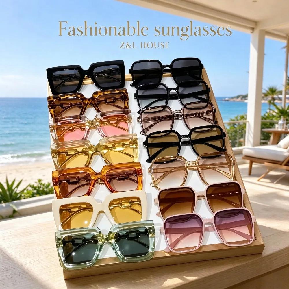 Oversized Square Gradient Fashion Glasses — product information 1