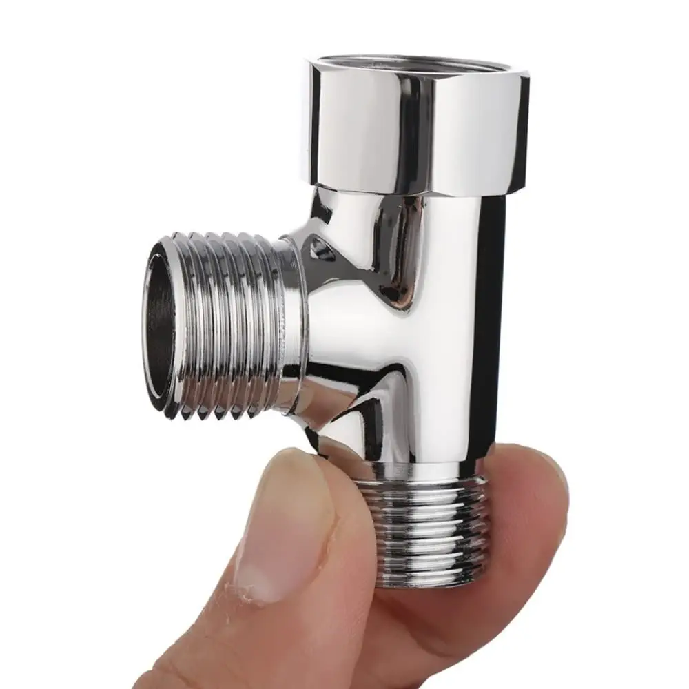 Anti-Rust 3 Way T Shape Adapter Thickened Anti-leak Brass T Adapter Multi-purpose Easy To Install Shower Diverter Valve