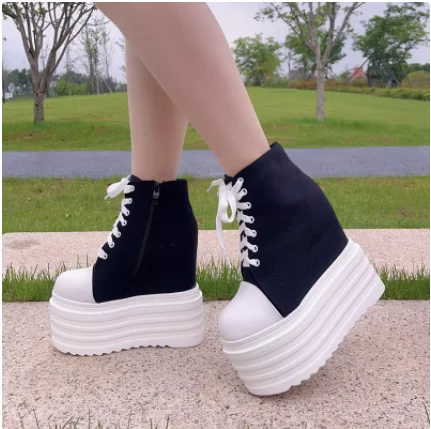 

Невидимые туфли-лодочки 15 см, парусиновые туфли с высоким берцем 2025 года, новые маленькие женские ботильоны в Евангелие