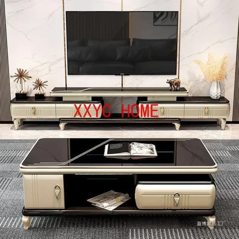 

Luxury Metal Detals Tv Stand Design Drawer Innovative Feet Living Room Tv Table European Storage Mueble Room Furniture