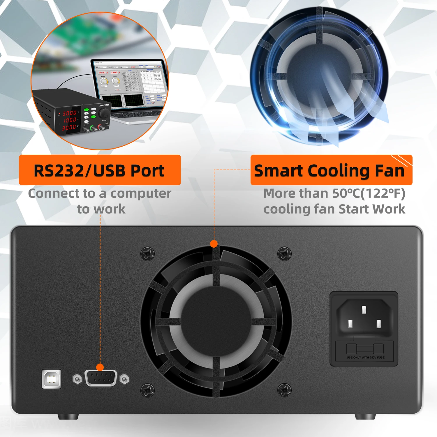 Programmable DC Power Supply Laboratory Adjustable 30V 10A 60V 5A Regulator Bench Source Power 4 Sets OF Storage Functions RS232