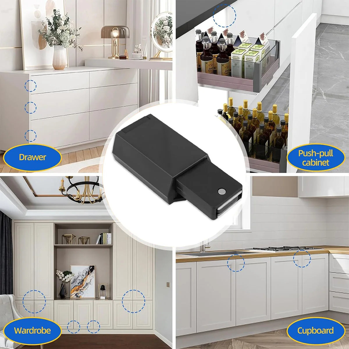 Magnetic Push Latch Heavy Duty Push to Open Cabinet Hardware Magnetic Touch Latches for Door Push Release Latch Kitchen Drawer