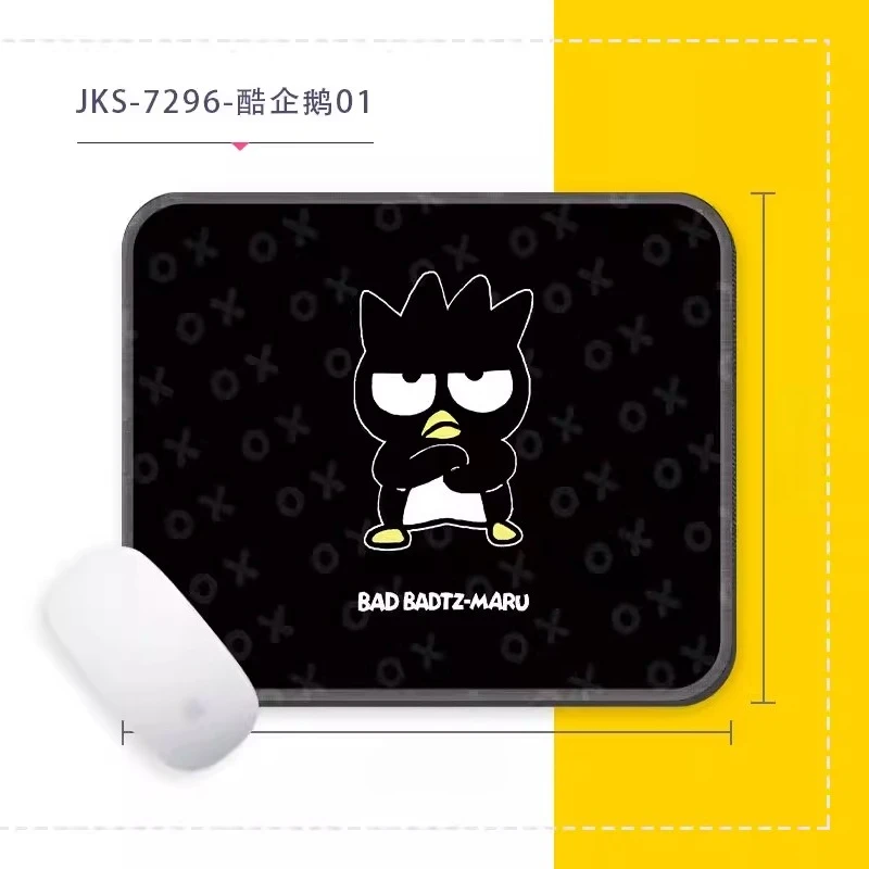 

Japanese Leather Mouse Pad Sanrio XO Cool Penguin Girl Small Pad Lock Edge Black Bottom Durable Personality Creative Simplicity