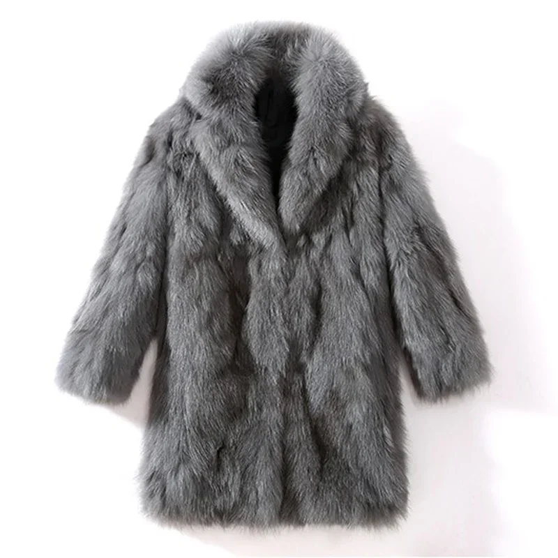 Autumn Winter Fur Coat Jacket Thick Men Lapel Warm Luxury Faux Fur Black Parkas Bontjas Mens Furry Shaggy Outerwear Windbreaker