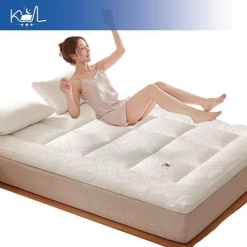 Australian Wool Mattress Underlay Pad, Soft Quilted Bed Pad for Home Bedroom, Extra Thick Cotton Flannelette Mattress Cover