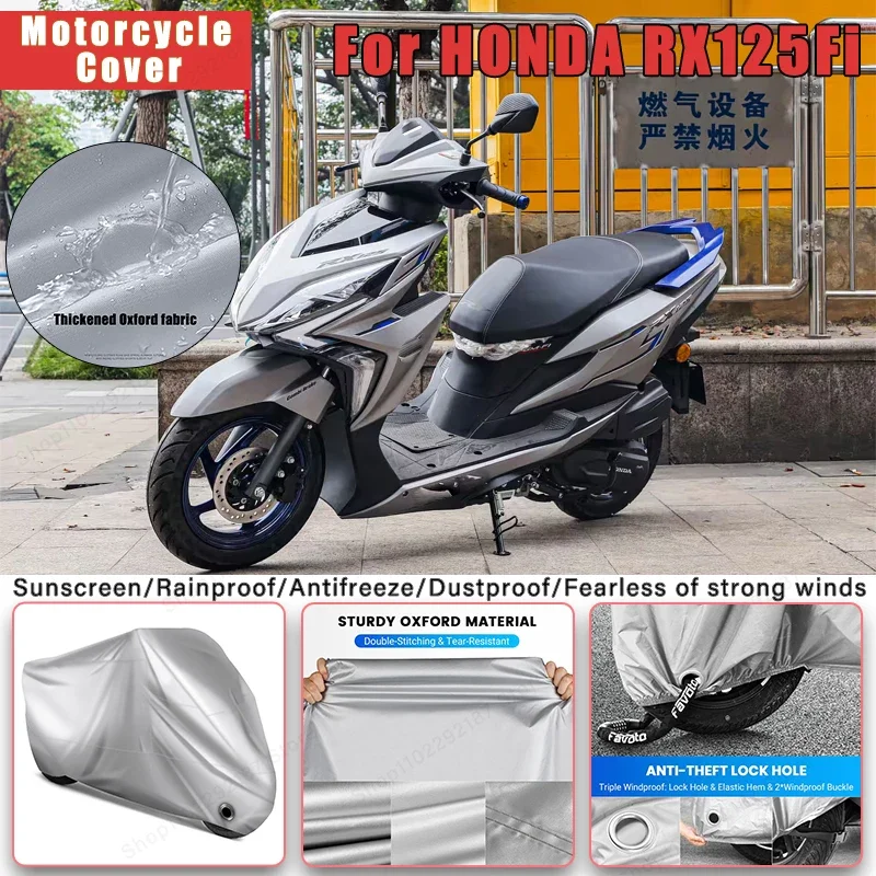 

For HONDA RX125Fi No Ear Motorcycle Cover - Outdoor Full Body Protection, Waterproof Dustproof Sunscreen Moto Accessories