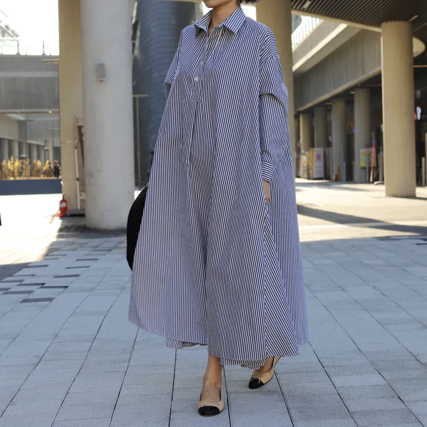 

SuperAen Spring 2024 New Vintage Oversized Long Shirt Dress for Women