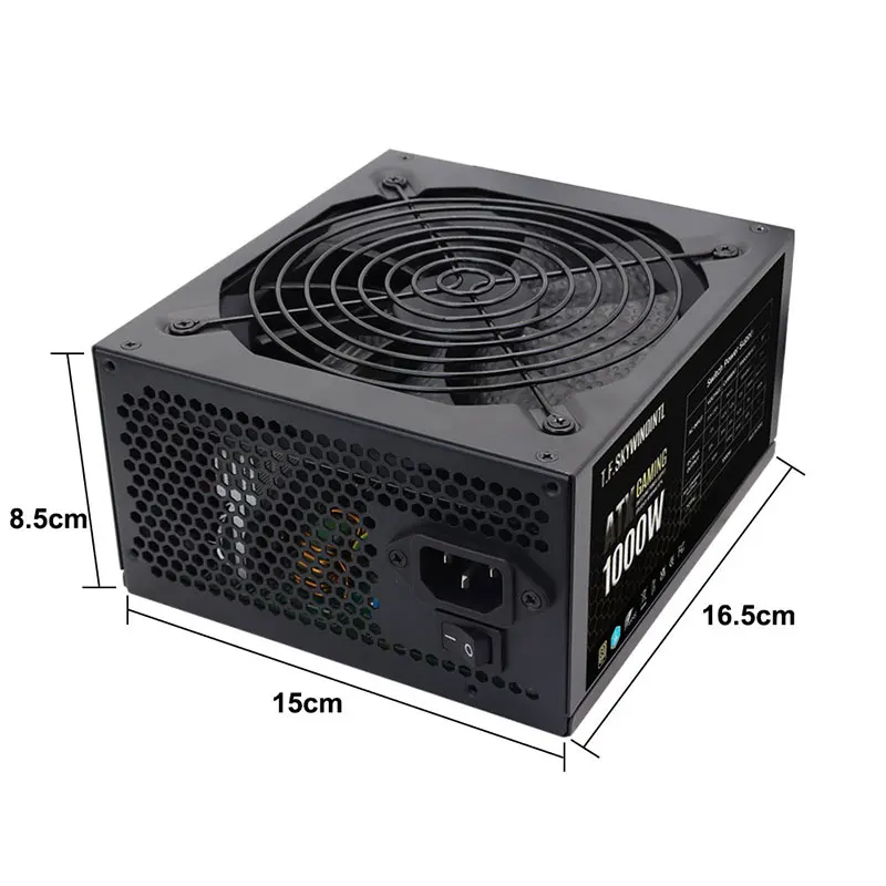 T.F.SKYWINDINTL พาวเวอร์พีซี 1000w PSU 12V Professional E-Sports PSU 20 +4 พิน 1000W สำหรับพัดลมเงียบเกมคอมพิวเตอร์แหล่งจ่ายไฟ