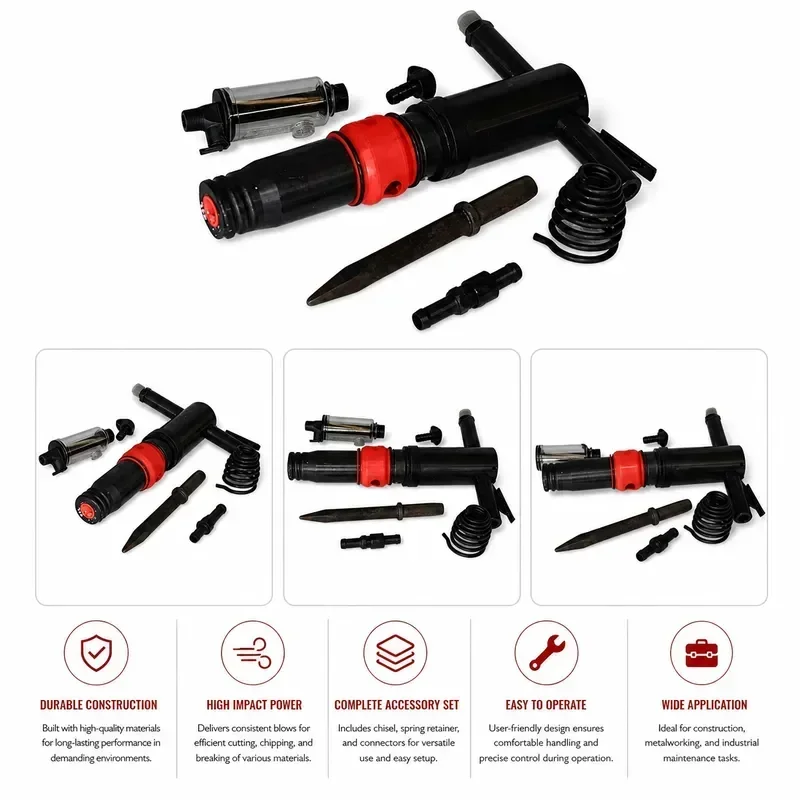 Concrete Breaking Masonry Tool Heavy Duty Manual Rock Splitter Stone Drill Block Secondary Splitting Hammer Air Pick