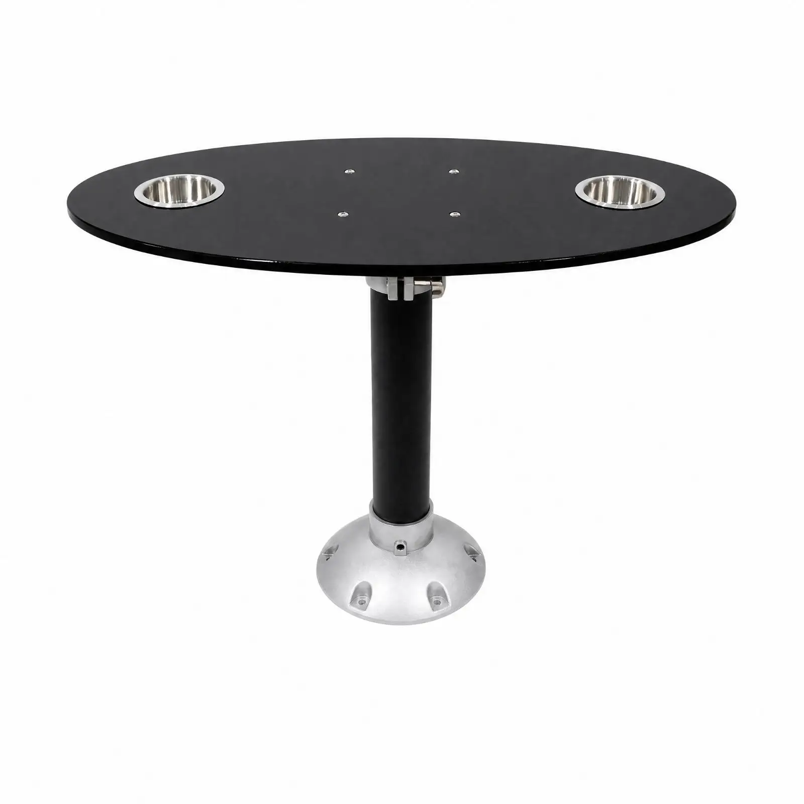 Space Saving Boat Table Detachable Pedestal Support Silver Base Waterproof Acrylic for Inflatable Boat