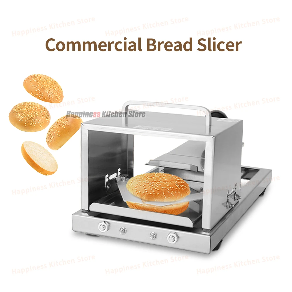 &Commercial Bread Cutter Manual Burger Bread slicing machine Stainless Steel