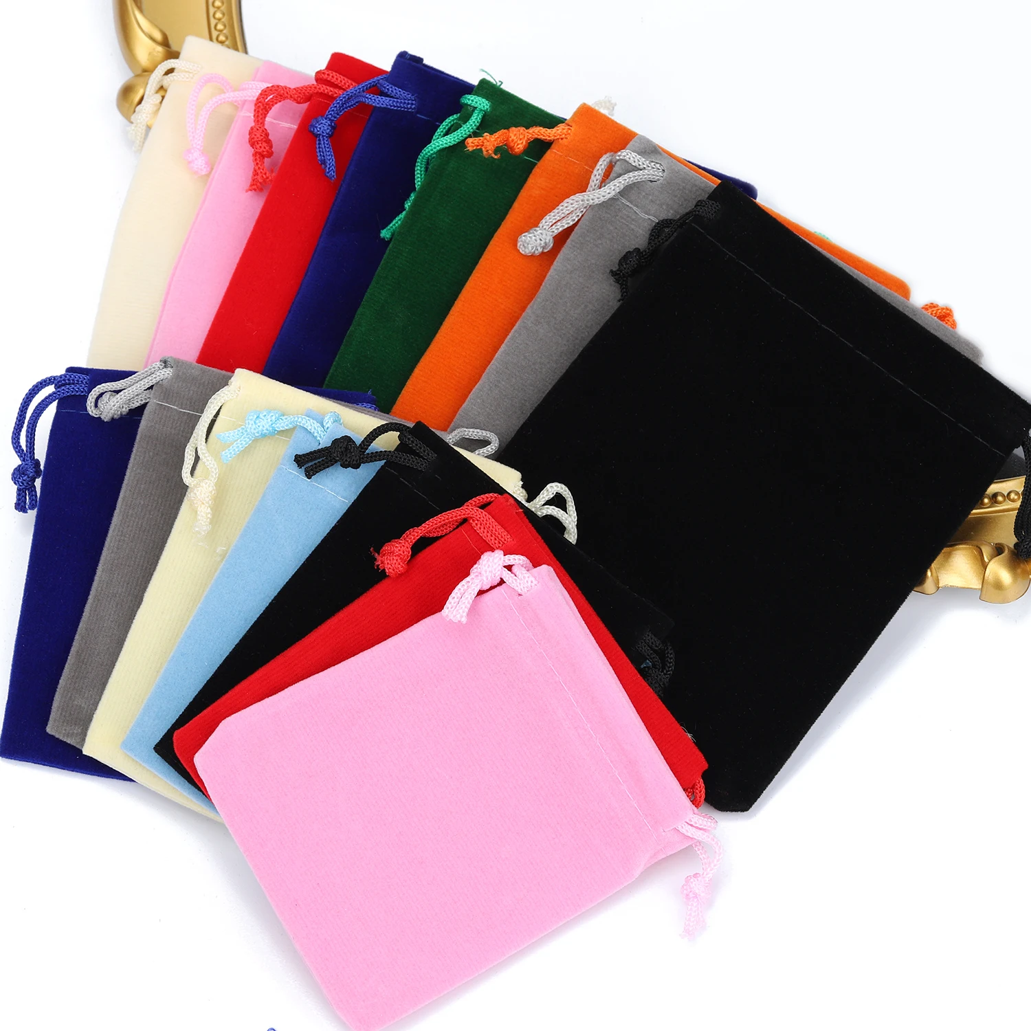 10Pcs/lot 7x9cm 9x12cm Velvet Bag Drawstring Pouch Gift Receive Pouches Key Coins Cosmetic Storage Bags for Jewelry Packaging