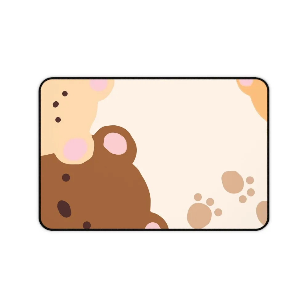 Tapis de bureau en forme de patte d'ours, tapis de souris Kawaii, marron beige, design animal de dessin animé, accessoires de bureau, tapis de souris xxl