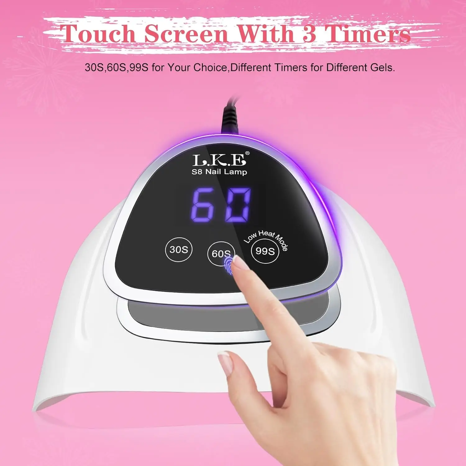 Sèche-ongles UV 72W avec minuterie et capteur pour vernis gel, blanc