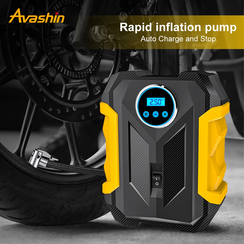 150PSI Portable Automobile Air Compressor Digital Tire Inflation Pump LED Lamp Tire Compression Pump Compressor For Car Motorcy