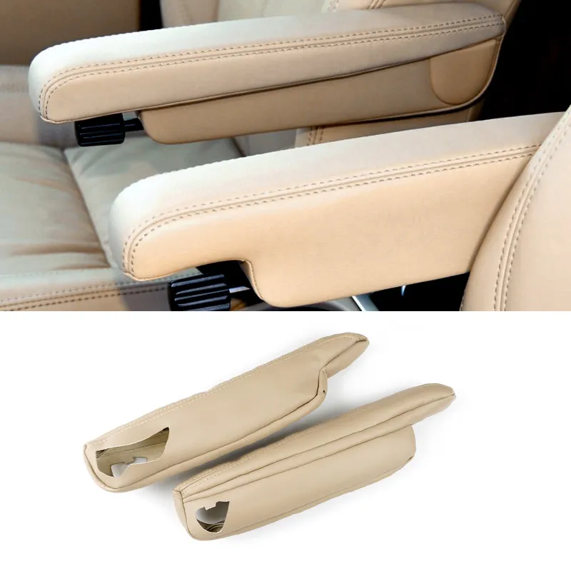 For Land Rover Freelander 2 2007-2015 Car Driver&Passenger Side Seat Armrest Handle Cover Beige Microfiber Leather Protect Trim