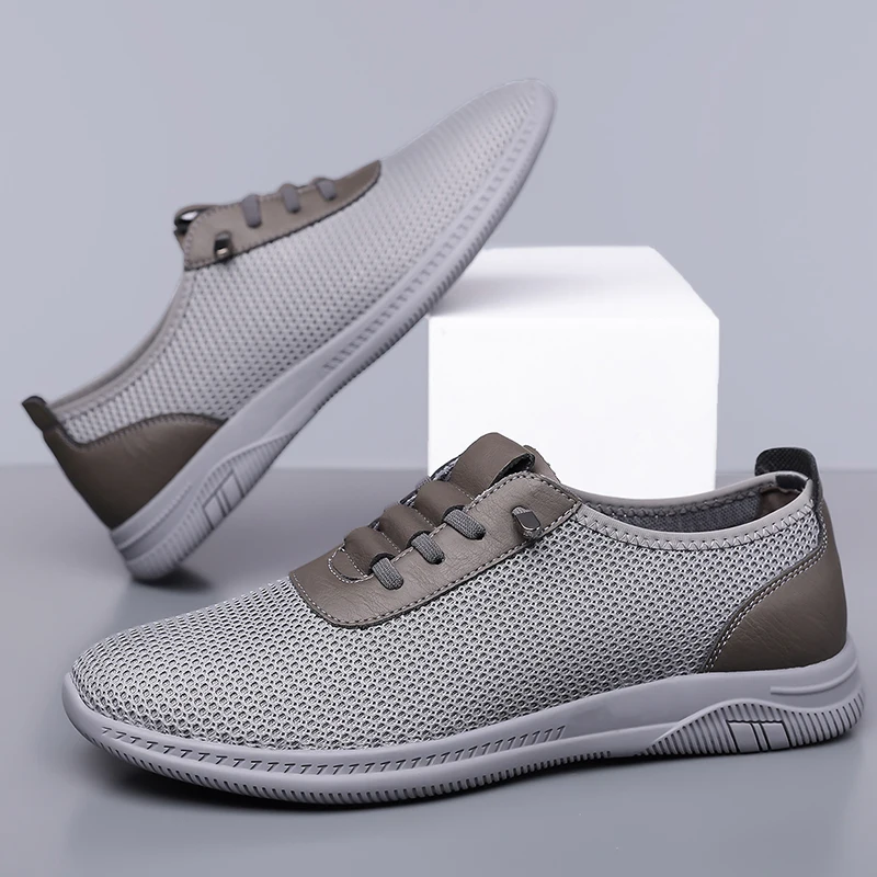 

Летняя сетчатая обувь 2025 года, дышащая мужская спортивная повседневная обувь, легкая мягкая обувь для ленивых