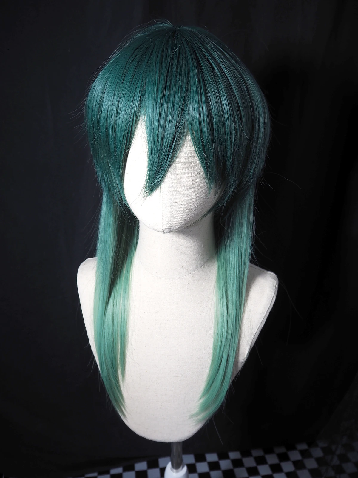 

Y2K Green Gradient Lolita Wear Punk Gothic Style Cosplay Wig Female Long Curly Hair Female