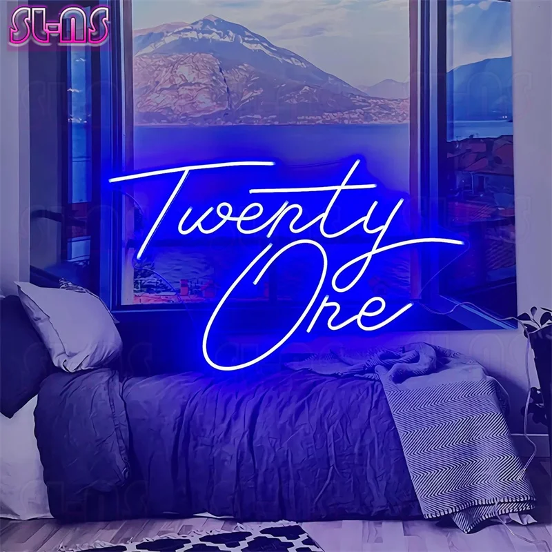 Big 70cm/28inch Neon Sign Twenty One Neon Sign 21 Birthday Sign Twenty One Led Sign Birthday Neon Sign 21st Birthday Party Neon