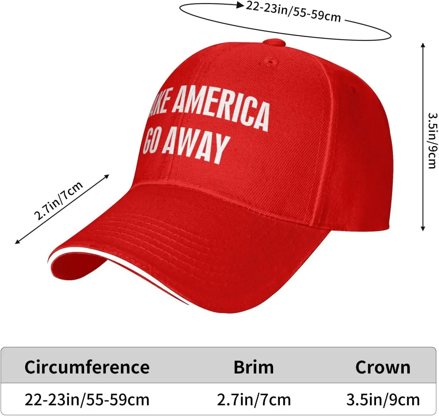 Make America Go Away Hat Greenland Ant-i Baseball Cap for Men Women Red