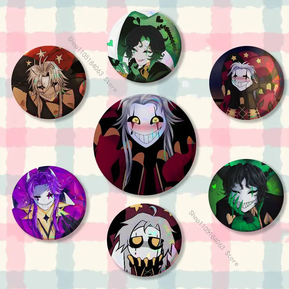 F-Freak P-Pierrots Circus Creative Round Badge Button Pin Bag Decor Fans Collection Friends Gift Brooch