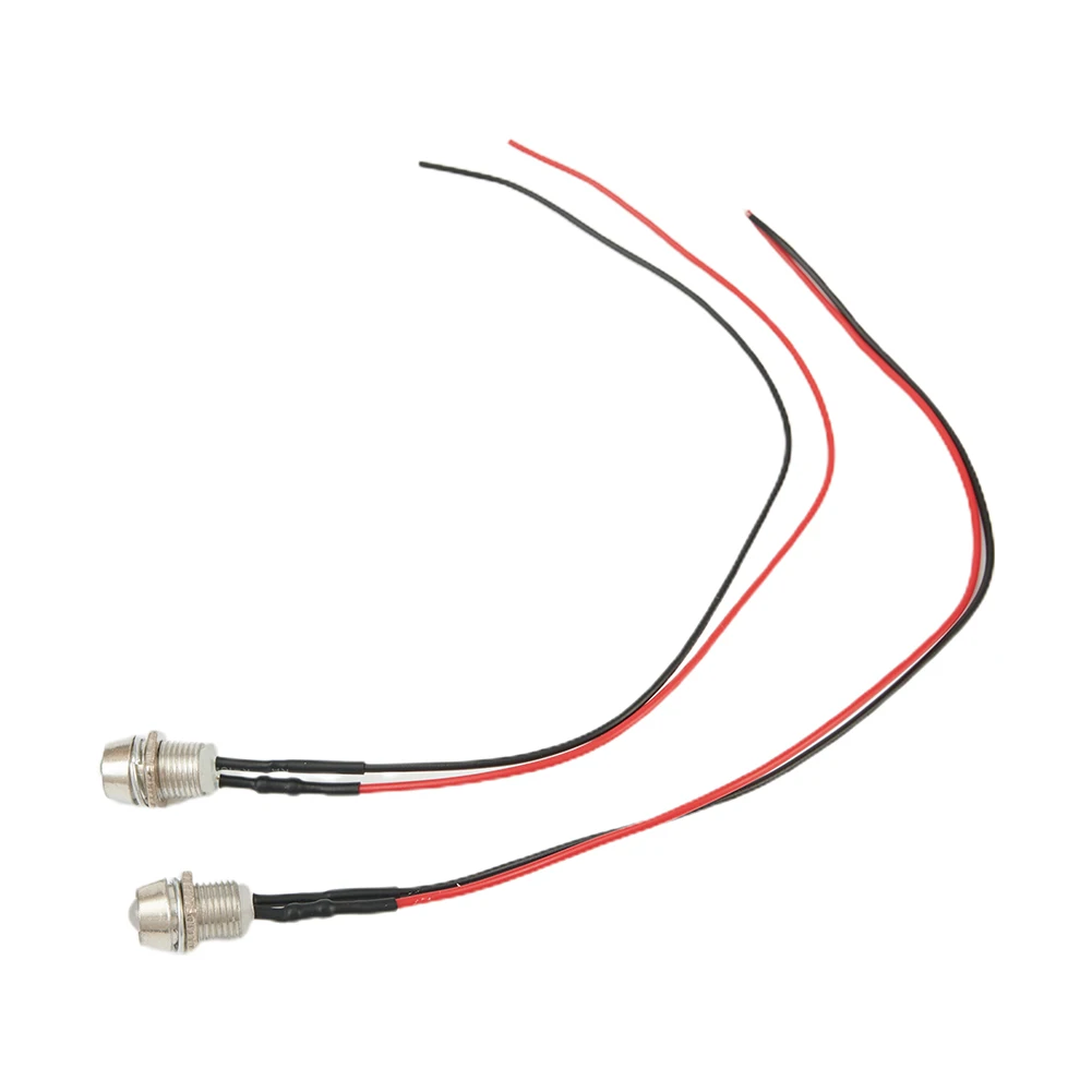 5pcs Indicator Light Van Boat Bright Bulbs Wired Car Color DC Metal Multi-Color Panel 10mm Positive+Negative 12V