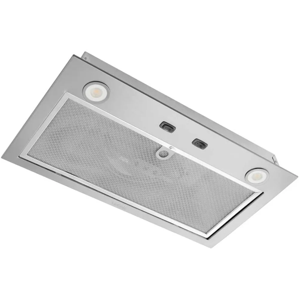 Custom Power Pack Range Hood Insert with 2-Speed Exhaust Fan and Light, 300 Max Blower CFM, Stainless Steel, 21-Inch Built