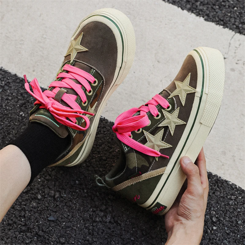 Autumn Men Women Casual Sneakers Stars Canvas Skateboard Flats Shoes Outdoor Running Sports Tennis Shoes Lovers Walking Sneakers