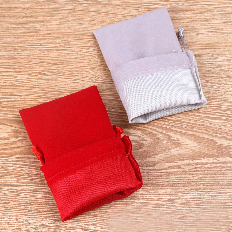 50pcs/lot 8x17cm 8x22cm Rectangle Drawstring Velvet Bags Headphone & Jewelry Packaging Pouch Decoration Gift Pouches Custom Logo