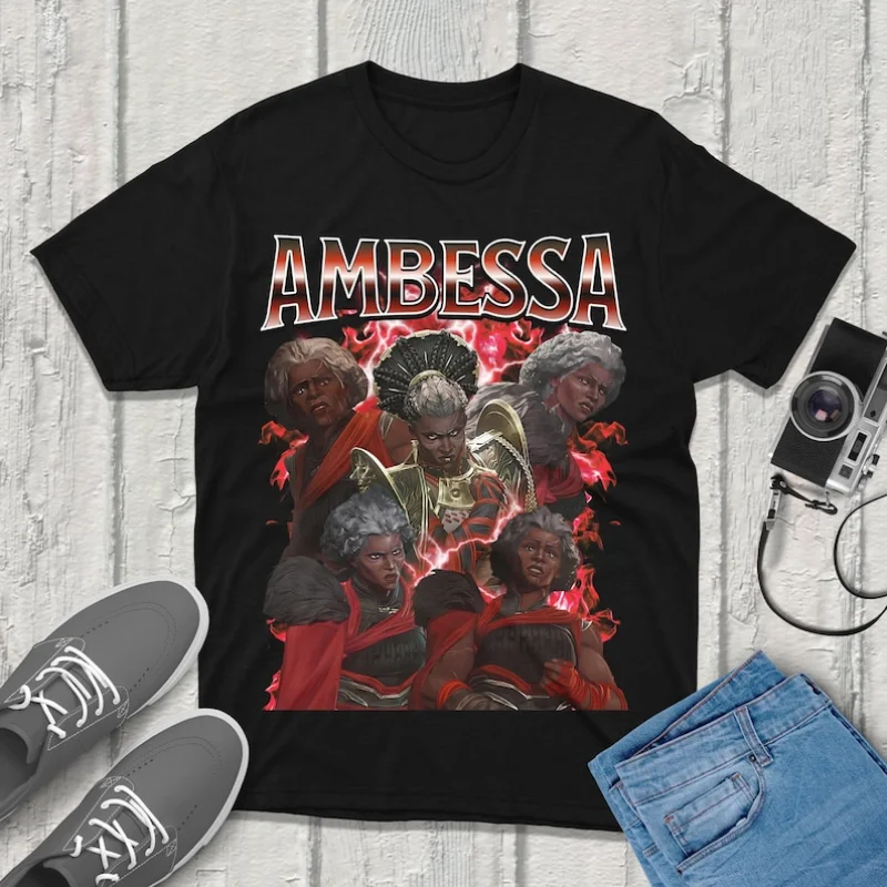 Ambessa Arcane T-Shirt Unisex Vintage Streetwear Shirt Anime Apparel fanmerch Merchandise